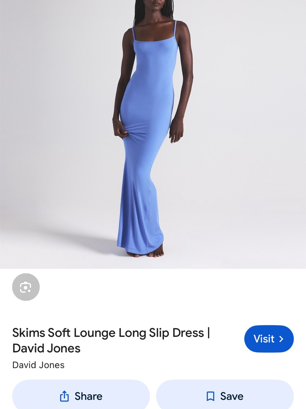 SKIMS Maxi Slip Dress in Periwinkle